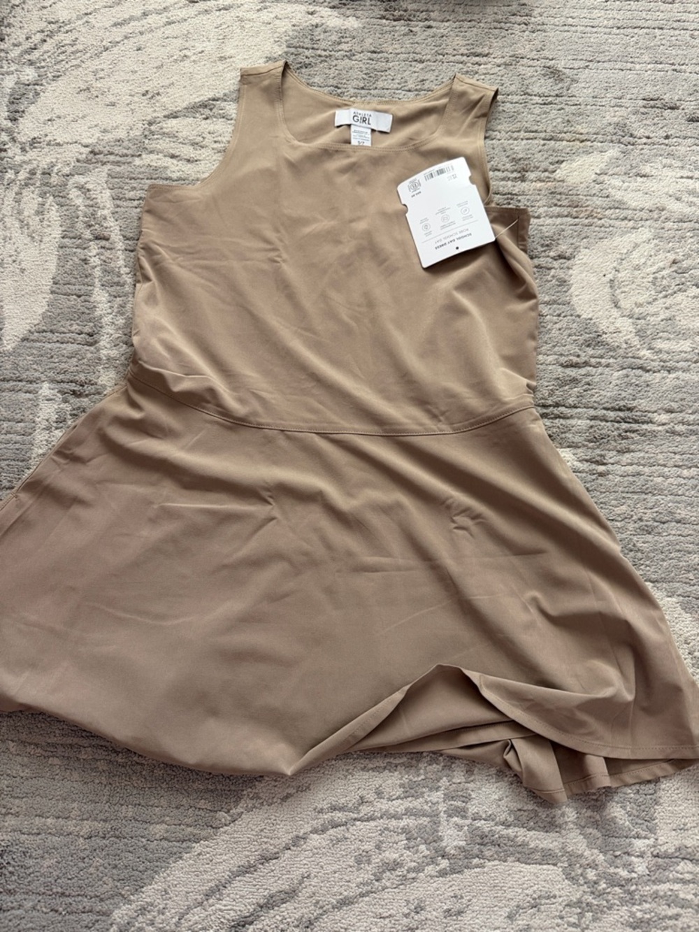 Athleta Girls Sleeveless Fit & Flare Dress in Taupe